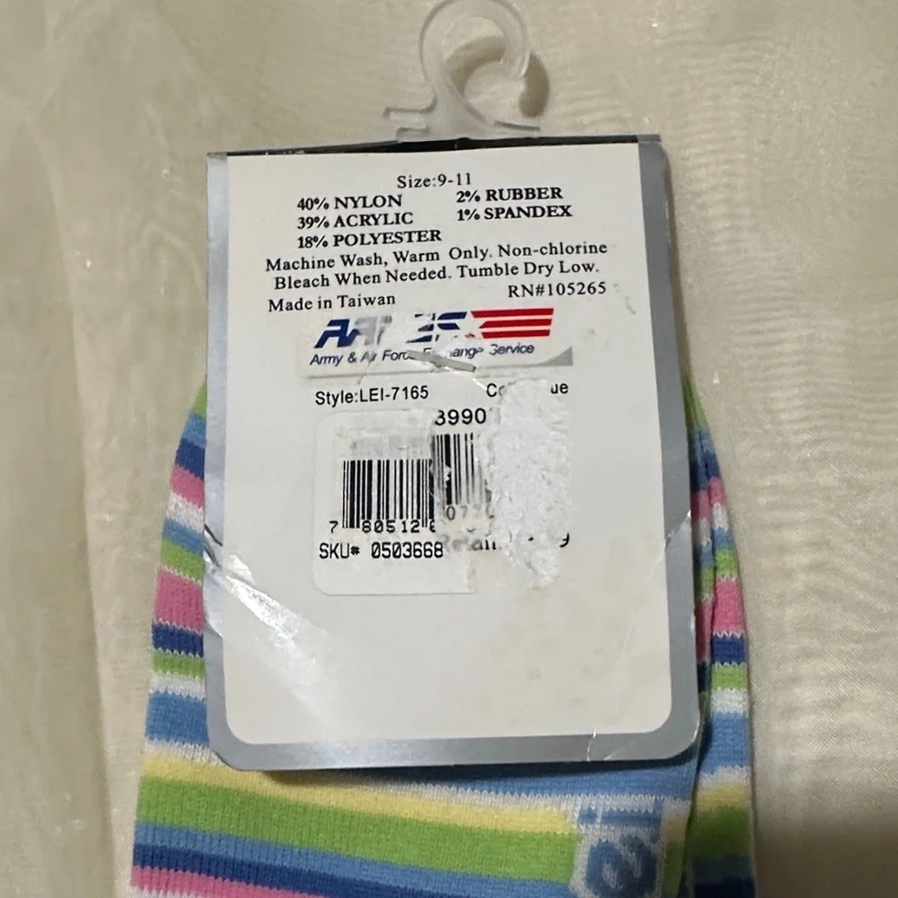 NWT Lei Multicolor Striped Ankle Socks Size 09-11